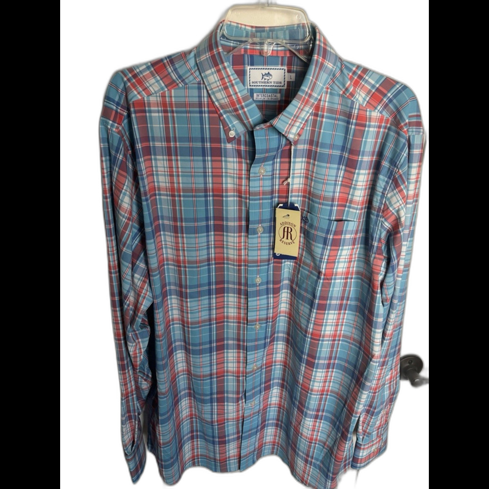 Southern Tide Intercoastal Men’s L Plaid Long Sleeve Button-Down Shirt